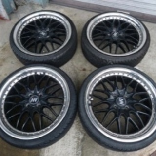 17インチ　7J offset+45 185/35 4本 スペーサー付 プロボックス PCD100 4穴の画像