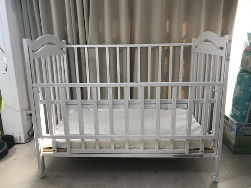 石崎家具 ベビーベッド アリス（白）