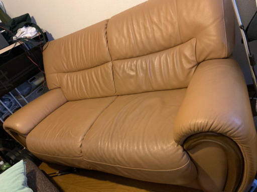 2人用革ソファー