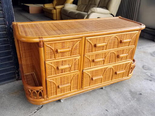 ラタン家具 籐チェスト アジアン家具 収納　籐家具 1200×460×600 天然素材