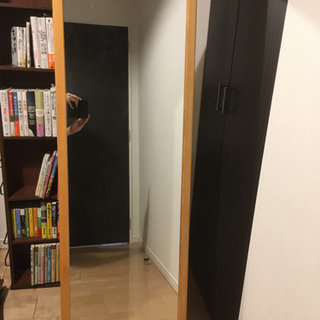 【現在取引中】全身鏡　木枠　茶色