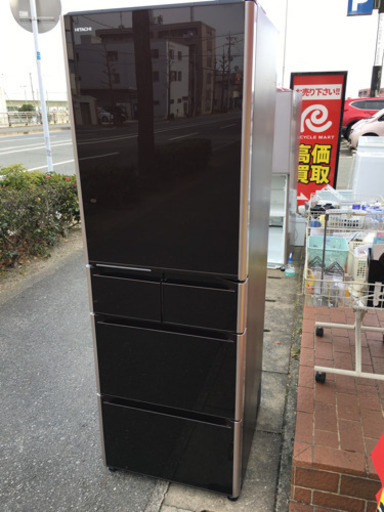 【2/13まで予約中】2014年製 HITACHI 日立 415L冷蔵庫 クリスタルドア 真空チルド R-S4200D 日本製