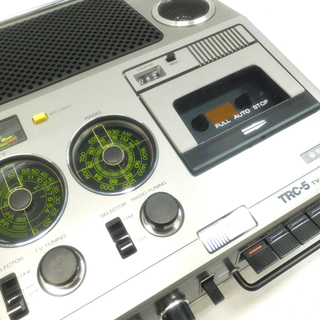 [N0211B] 美品 サンヨー SANYO 白黒テレビ ラジオ カセット 取説 元箱付 動作品の画像