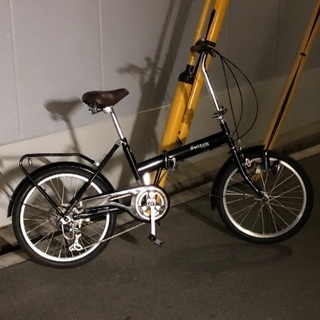 20インチ　折りたたみ自転車　6段変速　黒色　美品