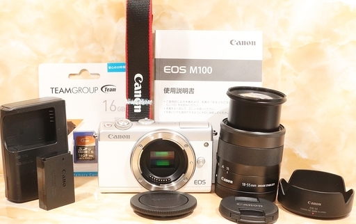 ★超極上美品＆自撮り＆スマホ転送★キヤノン EOS M100 レンズセット