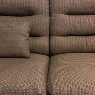 ニトリ　3人用布張りソファ　ブラウン　茶色　3人掛けの画像