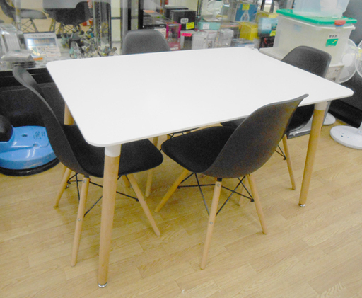 4人掛け ダイニングセット 幅120×奥行80×高さ72cm ホワイト 食卓テーブル 椅子4脚 ダイニング  ☆ PayPay(ペイペイ)決済可能 ☆ 札幌市 清田区 平岡