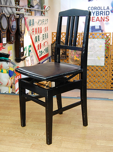 KAWAI カワイ トムソン椅子 背もたれ付き ピアノ椅子 高さ調整可能 黒 カワイ トムソン椅子 ピアノ椅子 チェア 背もたれ付き イス いす 高さ