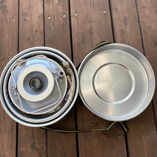 吊り下げ式ネット棚/キャンプ用炊事セット他の画像