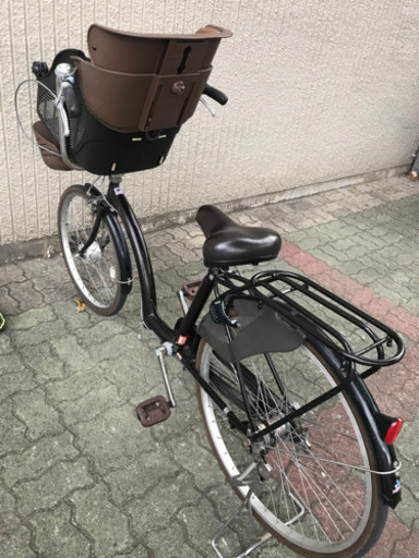 プチママンDX ブラウン　3人乗り対応自転車　幼児乗せ