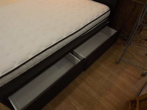 ダブルベッド マットレス付き N-Sleep ハード1-CR 引き出し収納付き ダークブラウン 札幌 西岡店