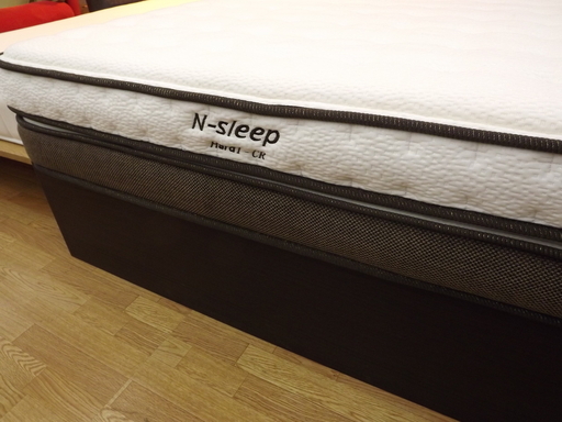 ダブルベッド マットレス付き N-Sleep ハード1-CR 引き出し収納付き ダークブラウン 札幌 西岡店