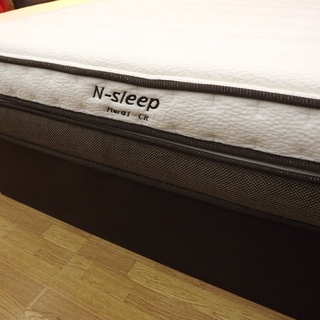 ダブルベッド マットレス付き N-Sleep ハード1-CR 引き出し収納付き 