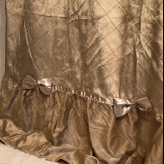 新品 カーテン  ベロア素材 サテンリボン の画像