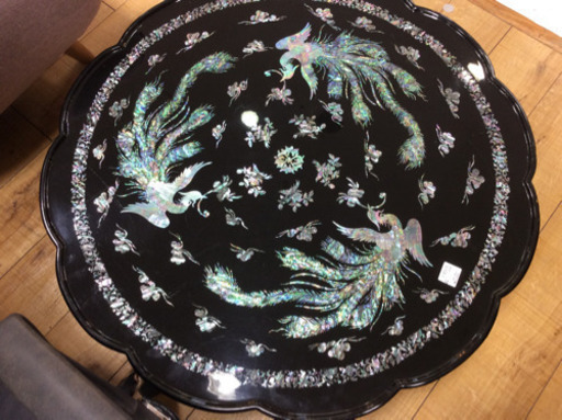 座卓 ブラック キズ 有 螺鈿細工