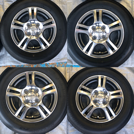 RIZLEY13インチホイール　４穴　PCD100　オフセット42　ブリジストン低燃費タイヤ　145/80R/13　ワゴンＲ、他軽自動車に