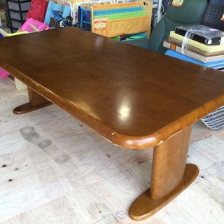 値下げ‼︎大きなダイニングテーブル（茶木目）