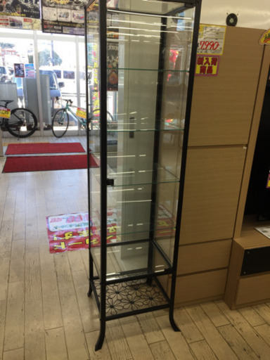 2/13東区和白  ガラスショーケース  IKEA  鍵付き  オシャレ
