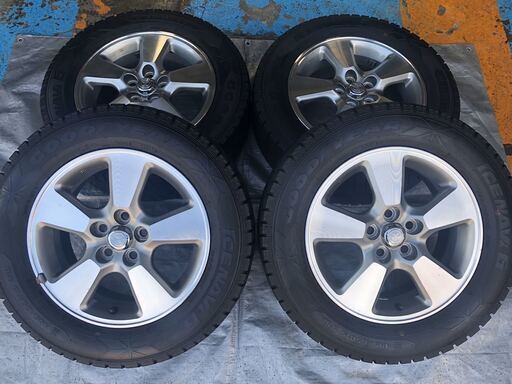 トヨタ純正15インチアルミ　５穴　PCD100　+45　GOODYEARスタッドレス195/65R/15　ウィッシュ、アリオン等に