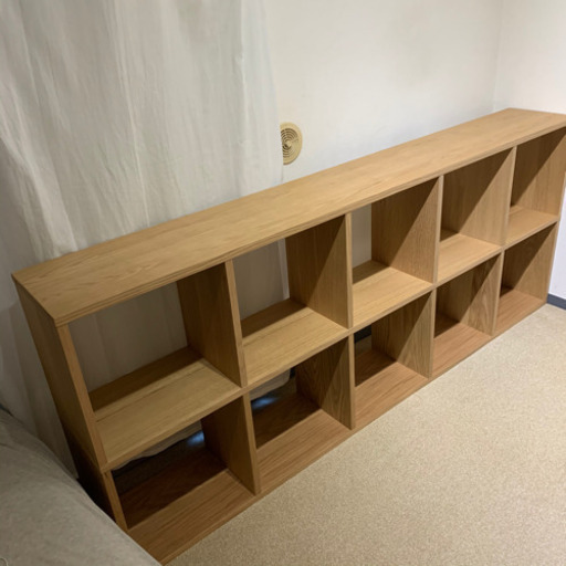 使用期間8ヶ月　無印良品　スタッキングシェルフ　5段×2列　チェスト付　オーク材