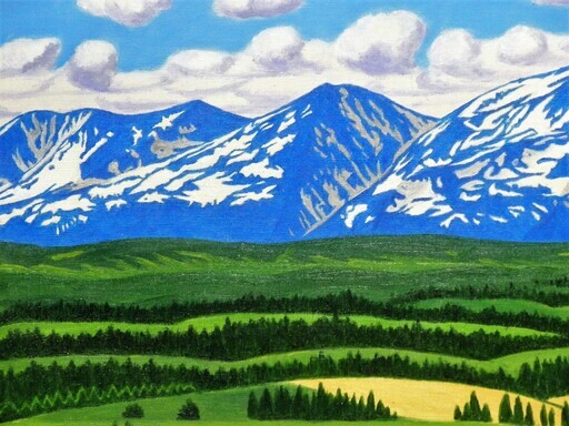 ★美瑛の丘と十勝連峰・谷村一男作・肉筆油彩画・4つ切・新品額付 Amazon.co.jp: 美瑛の白樺並木谷村一男肉筆油彩画F6額付 : ホーム 