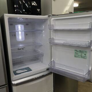 【おすすめ品】2015年製 三菱 MITSUBISHI MR-C34Y-W ノンフロン 冷凍 冷蔵庫 335L パールホワイト 自動製氷 ☆6ヶ月保証☆の画像