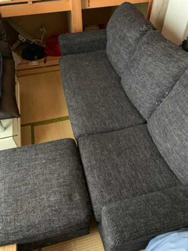 【引越しの為急いでます！】オットマン付き3人掛けソファー 札幌