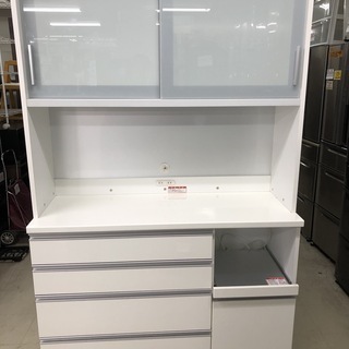 【リサイクルショップどりーむ荒田店】740　高橋木工所　食器棚　キッチンボード　ホワイト