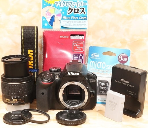 ★極上美品＆スマホ転送★ニコン D3400 手振れ補正レンズキット