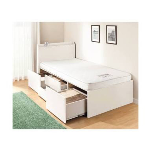 ニトリ　収納&コンセント付きシングルベッド　マットレス有