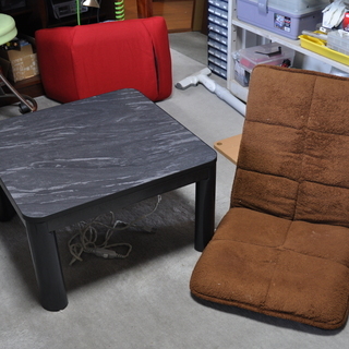 コンパクト こたつ サイズ60x60 座椅子セット(場所をとらない)