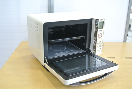 日立 電子 オーブンレンジ 2013年製 角皿スチーム パールホワイト MRO-LF6  ヘルシー クッキング 調理器具