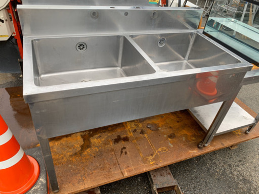 業務用　2層シンク　厨房用品　ステンレス　W1200 中古