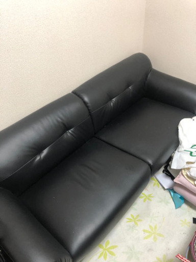 2人掛け用ソファー ブラック