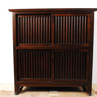 2031 松本民芸家具 木製 水屋箪笥 茶箪笥 収納棚 高さ86.6cm 幅