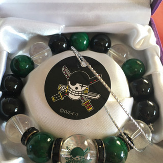 【新品】ONE PIECE 天然石ブレスレット【ゾロ】緑　大玉