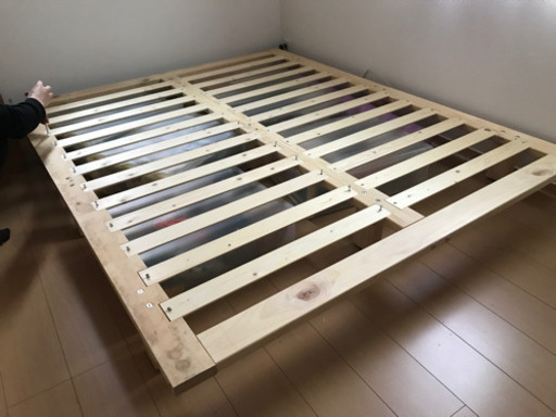 IKEA イケア　クイーンベッド　HESSENG  ポケットスプリングマットレス　フレーム付き