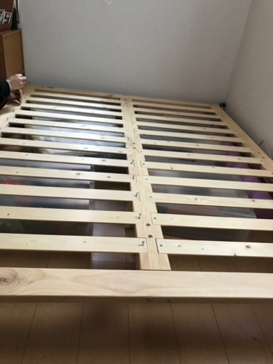 IKEA イケア　クイーンベッド　HESSENG  ポケットスプリングマットレス　フレーム付き