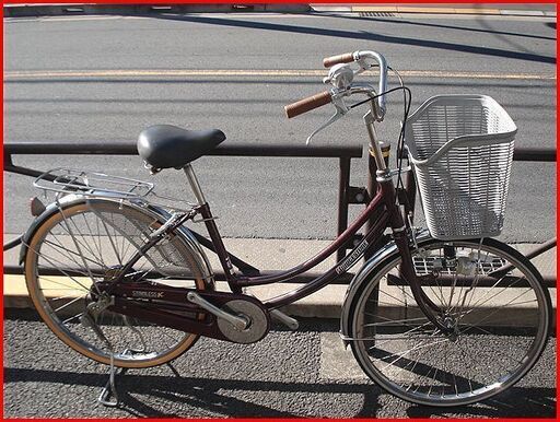 ★リサイクル＜中古車＞・ブリヂストン・24インチ・W型ホームサイクル・シングルギヤ・LEDダイナモライト・エンジ色