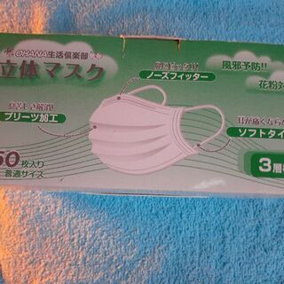 値下げ中、立体不織布マスク50枚いりの画像