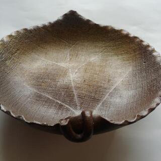 益子焼き　木の葉皿の画像