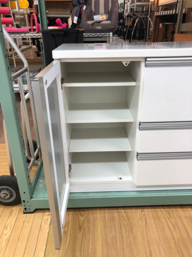 【リサイクルサービス八光　田上店　配達・設置OK】　ニトリサイドボードモデナ８０ｗｈ　ホワイト