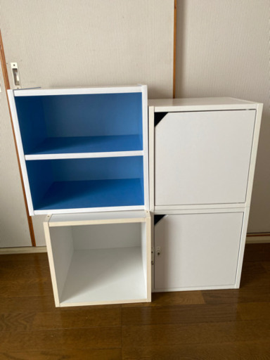 カラーボックス　4つセット　収納　ホワイト