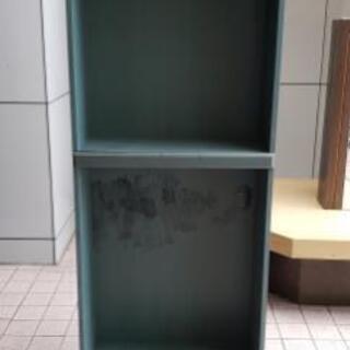 アンティーク　ブルーグリーン　飾り棚