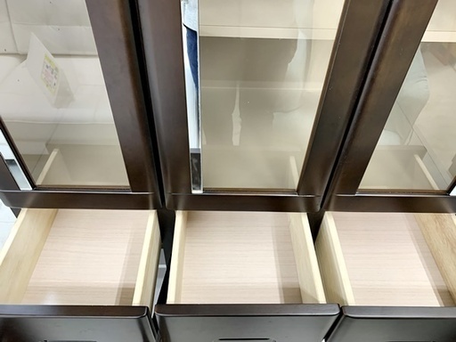 美品 食器棚 茶色