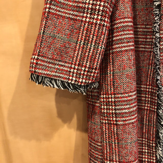 レディースツイード柄コートの画像