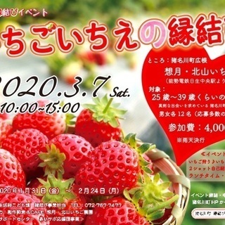 【猪名川町縁結びイベント】いちごいちえの縁結び♫募集期間2月24日まで