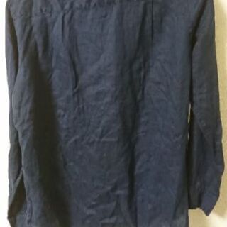 【UNIQLO】☆未使用☆長袖リネンシャツ ネイビーの画像