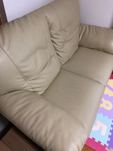 服部家具　2人掛け合皮ソファー