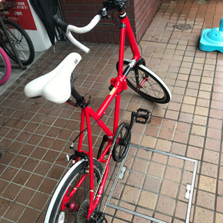 ちょっとだけカスタム　折りたたみ自転車 アルミフレーム シルバー/レッド ちょっとだけカスタム 折りたたみ自転車 アルミフレーム シルバー/レッド